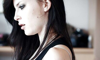 Wonderful blue saw inked teenager stunner