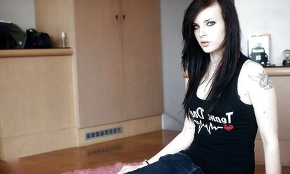 Wonderful blue saw inked teenager stunner