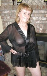 Granny in underwear dark-hued