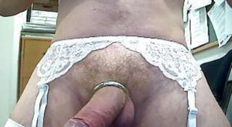 White Fishnets, Pantyhose and Single Ball Ass Fucking Cockring