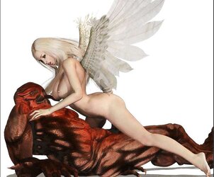 Angel against a satan