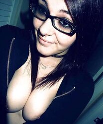 Braless with Glasses