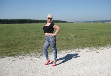 Nylons and High High-Heeled Slippers Outdoor