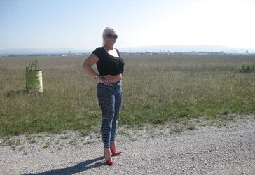 Nylons and High High-Heeled Slippers Outdoor