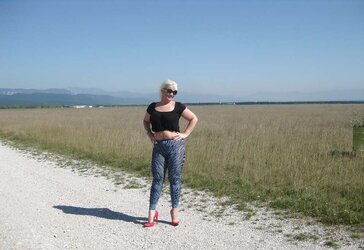 Nylons and High High-Heeled Slippers Outdoor