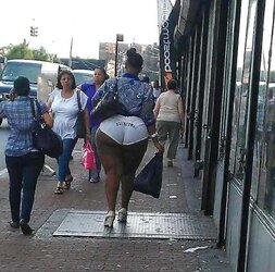 Phat phat cream-colored donks in public