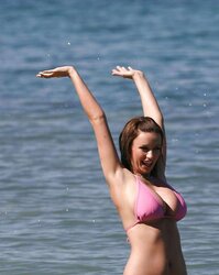 Lucy Pinder and Sophie Howard nude on a beach