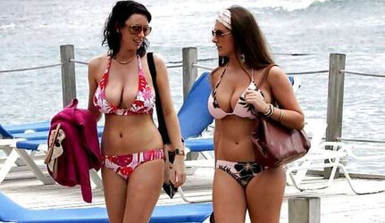 Lucy Pinder and Sophie Howard nude on a beach