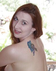 Pointy Nip Redhead in Crimson Sundress