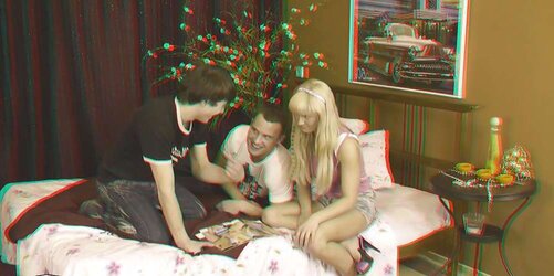 Porn Films 3D - Seduced platinum-blonde fellates hard-ons