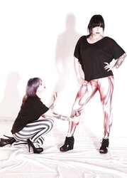 My sis and her gf, jaw-dropping, leggings, stockings, latex,