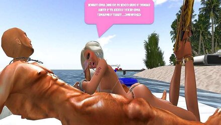 Towheaded Barbie Public Beach Nailing