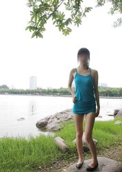 Chinese nymph bare in public