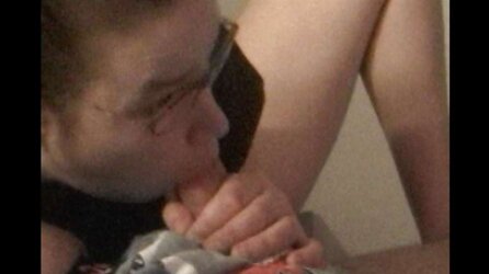 Wifey gobbling my penis while seeing Porn