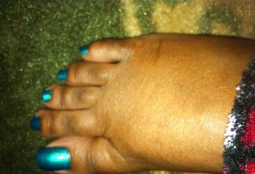 Teal Blue Toes Footjob