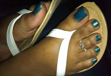 Teal Blue Toes Footjob
