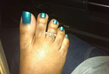 Teal Blue Toes Footjob
