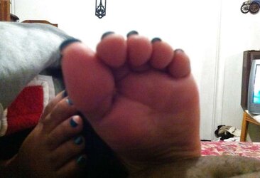 Teal Blue Toes Footjob