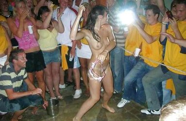 Bare ladies dancing and taunting