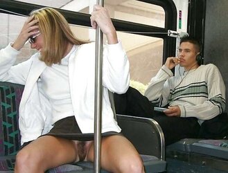 Up mini-skirt, no thong, downblouse mix up three (Camaster)
