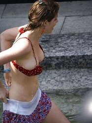 Up mini-skirt, no thong, downblouse mix up three (Camaster)