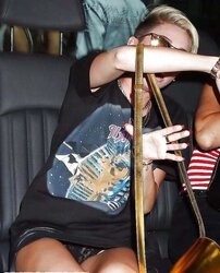 Miley Cyrus Magnificent slide upskirt shopping in London July