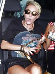 Miley Cyrus Magnificent slide upskirt shopping in London July