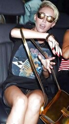 Miley Cyrus Magnificent slide upskirt shopping in London July
