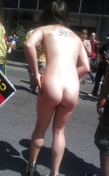 Totally nude gal at pride in toronto
