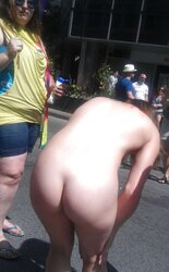 Totally nude gal at pride in toronto