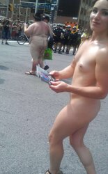 Totally nude gal at pride in toronto