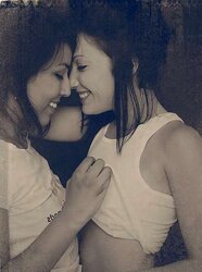 A chick enjoys a lady