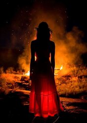 In crimson ....