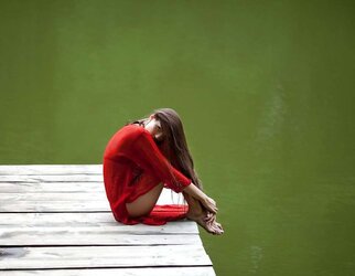In crimson ....