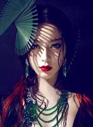 In crimson ....