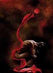 In crimson ....