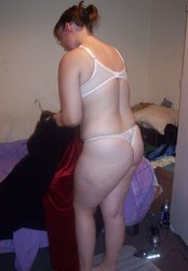 Sarah Anne disrobes, stretches, and plays.