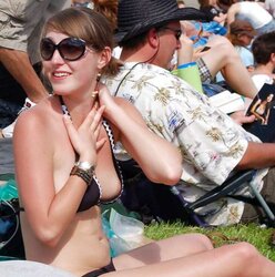 The Hottest - downblouse, down half-shirt, nip slide, nipple glide