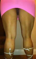 Pinkish n white upskirt latin cootchie camel toe high-heeled slippers