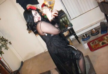 Gal Satin, Sheer Fluffy bathrobe dark-hued nightie