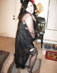 Gal Satin, Sheer Fluffy bathrobe dark-hued nightie
