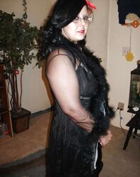 Gal Satin, Sheer Fluffy bathrobe dark-hued nightie