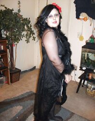 Gal Satin, Sheer Fluffy bathrobe dark-hued nightie