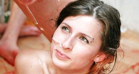 Brown-Haired getting her face caked