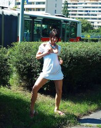INEXPERIENCED CUTIE TEENAGER STRIPS ON THE STREET