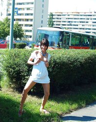 INEXPERIENCED CUTIE TEENAGER STRIPS ON THE STREET