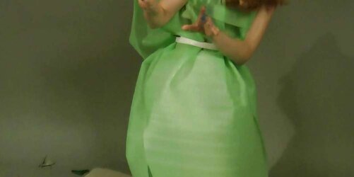 Redhead lean Lisa popping balloons