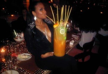 Christina Milian - yummy bosom at Rosa in West Hollywood