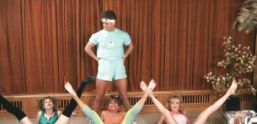 Rocco as gym instructor for trio steamy damsels