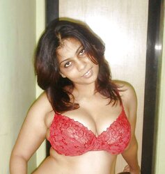 Desi Big-Chested Chicks-Ample Donk in Crimson Hooter-Sling Thong